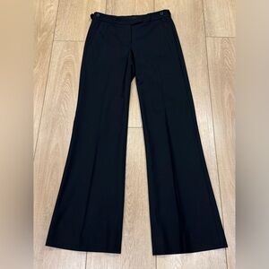 Theory Wool Blend Tailored Trouser Pants Flare Leg Black Size 2